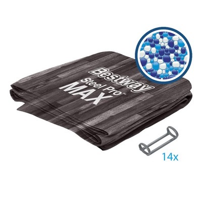 Ersatzteil Poolfolie für Steel Pro MAX 427x107cm, rund - inklusive Kunststoffrin