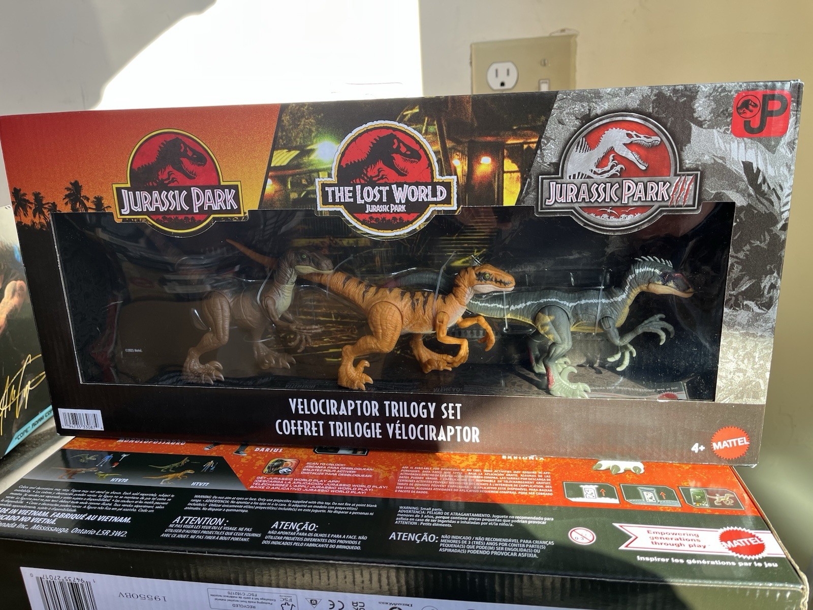 Jurassic Park World I II III Velociraptor Trilogy Set 3 Dinosaur Raptor Figures