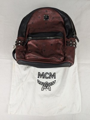 MCM burgundy metallic backpack MCM Metallic Leather Backpack - Burgundy Backpacks, Handbags  main image 4