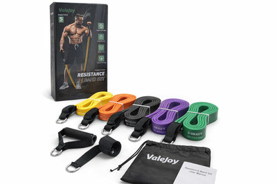 Widerstandsbänder Set 5-teilig - 5-125lbs Krafttraining mit Griffen, Türanker