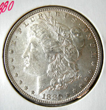 1880 P Morgan Silver Dollar LUSTER WHITE Uncirculated 1$ 1880-P UNC