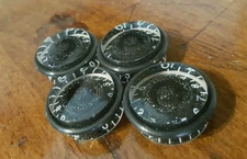 4 Guitar Speed Grip Speed Volume/Tone Knobs..Black Flake.JAT CUSTOM GUITAR PARTS