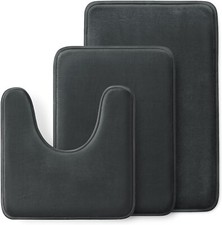 3 Bathroom Rugs Bath Piece Mat Sets Set Rug Non Toilet Slip Absorbent Contour