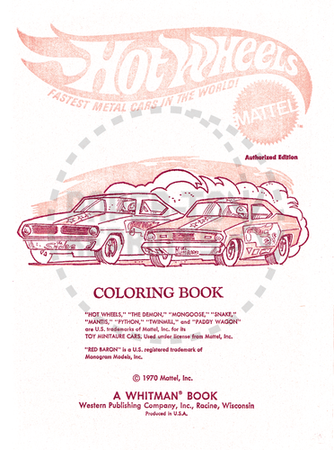 REIMPRESIÓN - LIBRO PARA COLOREAR HOT WHEELS MANGOSTA Y SERPIENTE - COMPLETO LAS 128 PAGINAS - Imagen 2 de 21