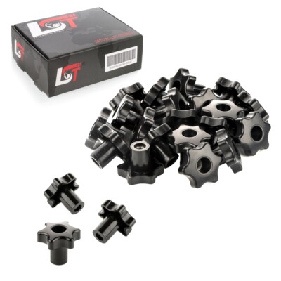 50x Sterngriff Mutter mit Durchgangsgewinde M6 Ø35mm Klemmmutter Griffmutter
