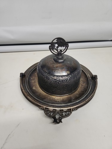 Bridgeport Silver Co. Silver Plate Serving Dish with Lid Design 906 - Picture 2 of 15