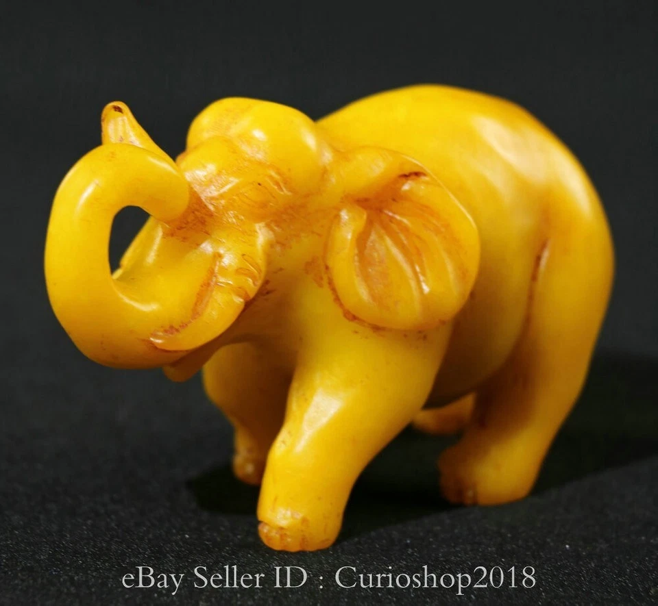 4.4" Old Chinese Tianhuang Shoushan Stone Fengshui Elephant Animal Sculpture - Image 3 of 4
