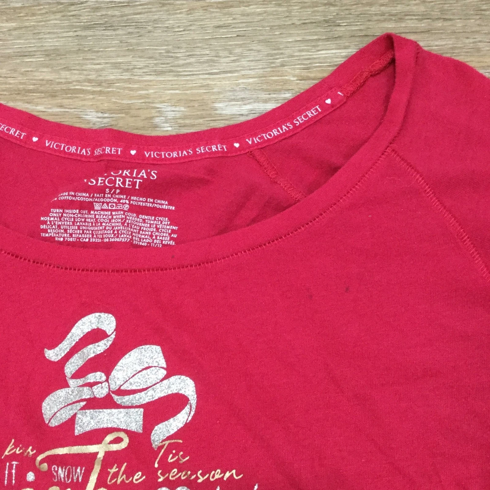 UNDERCOVER Abito Camicia Rosa VICTORIA'S SECRET Grafica Girocollo Maniche 3 4 Donna Taglia S