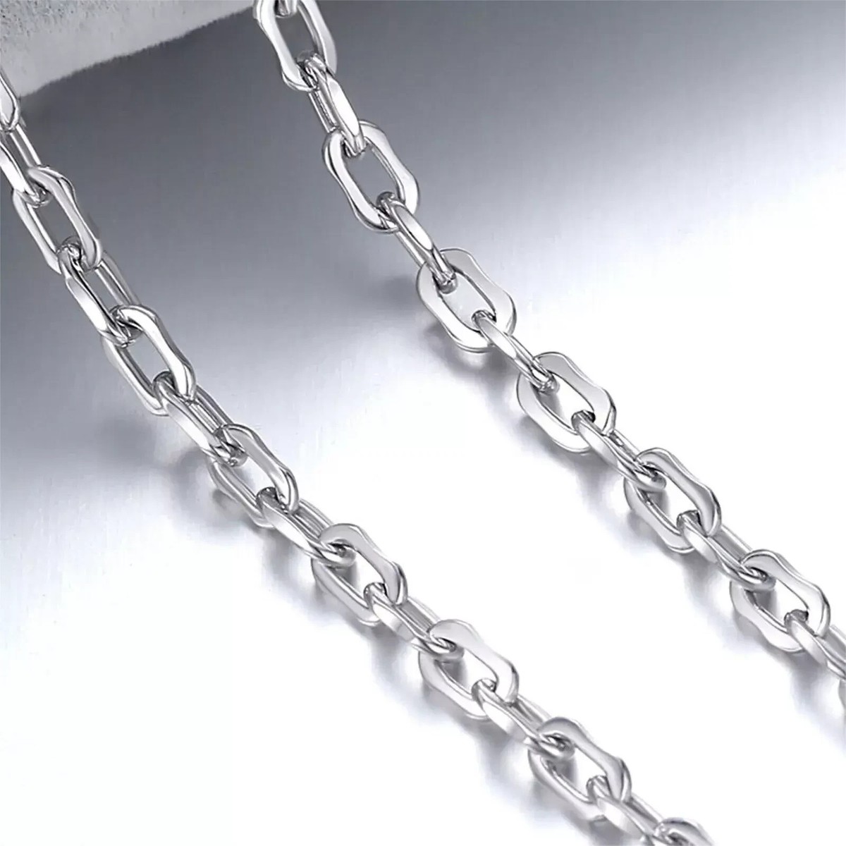 Pure Platinum 950 Chain Women 1.1mm Square Cable Link Necklace
