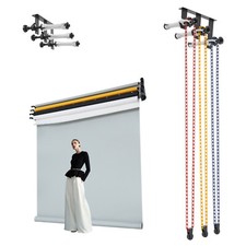 Photography 3 Roller Backdrop Wall Mount Manual Background Roller Support System