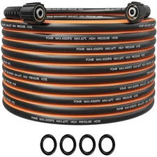 POHIR 50FT Pressure Washer Hose 1/4" 4000PSI Flexible Power Extension Hose