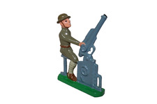 Lead Soldier AA Gunner Figure Dark Gray Gun  Modern 3