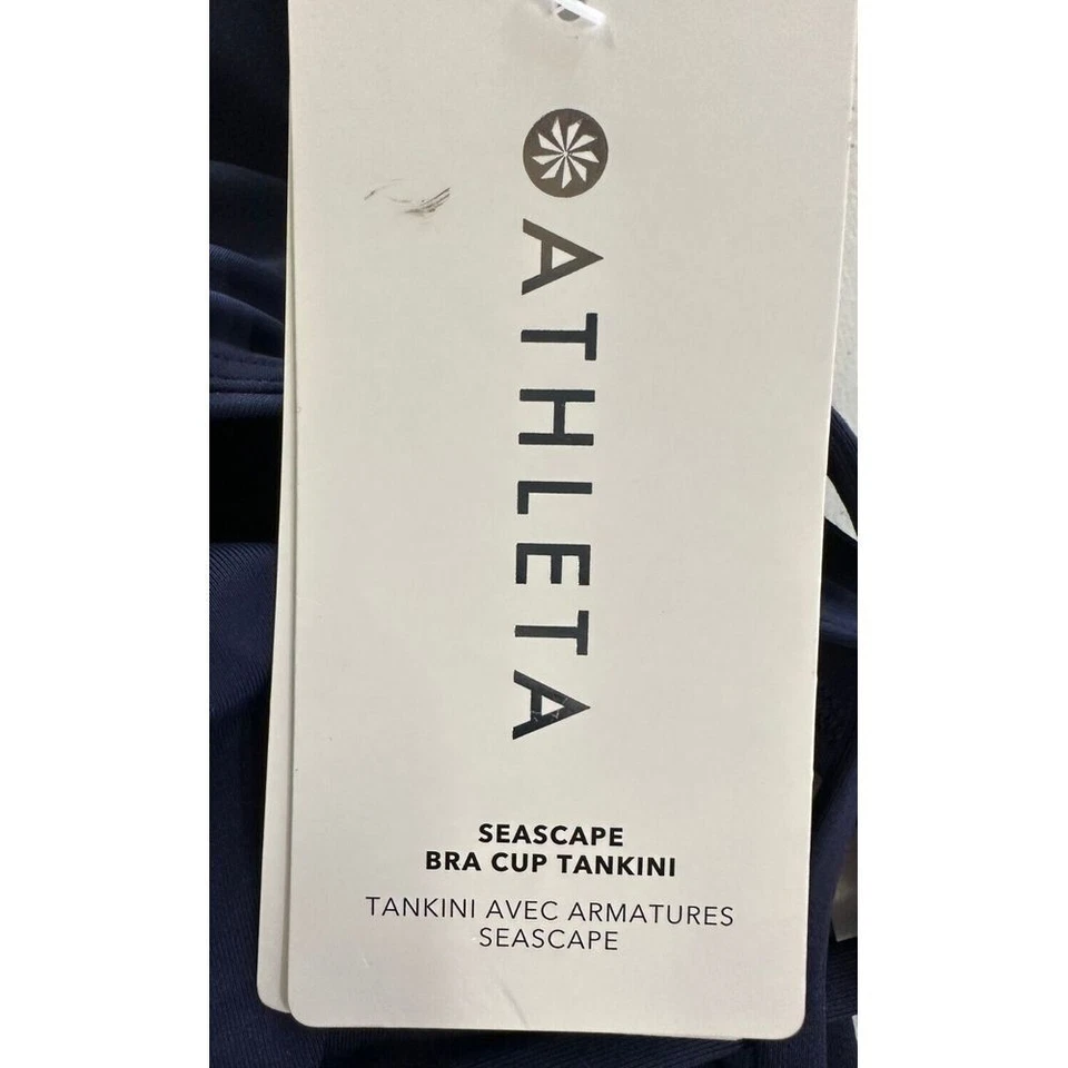 Athleta Bra Cup Womens 34B/C Blue Tankini Top Strap Halter Swimwear Ladies NEW - Image 4 of 4