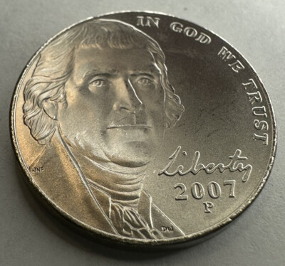 2007-P Jefferson Nickel 5cent Coin from US Mint Satin Set