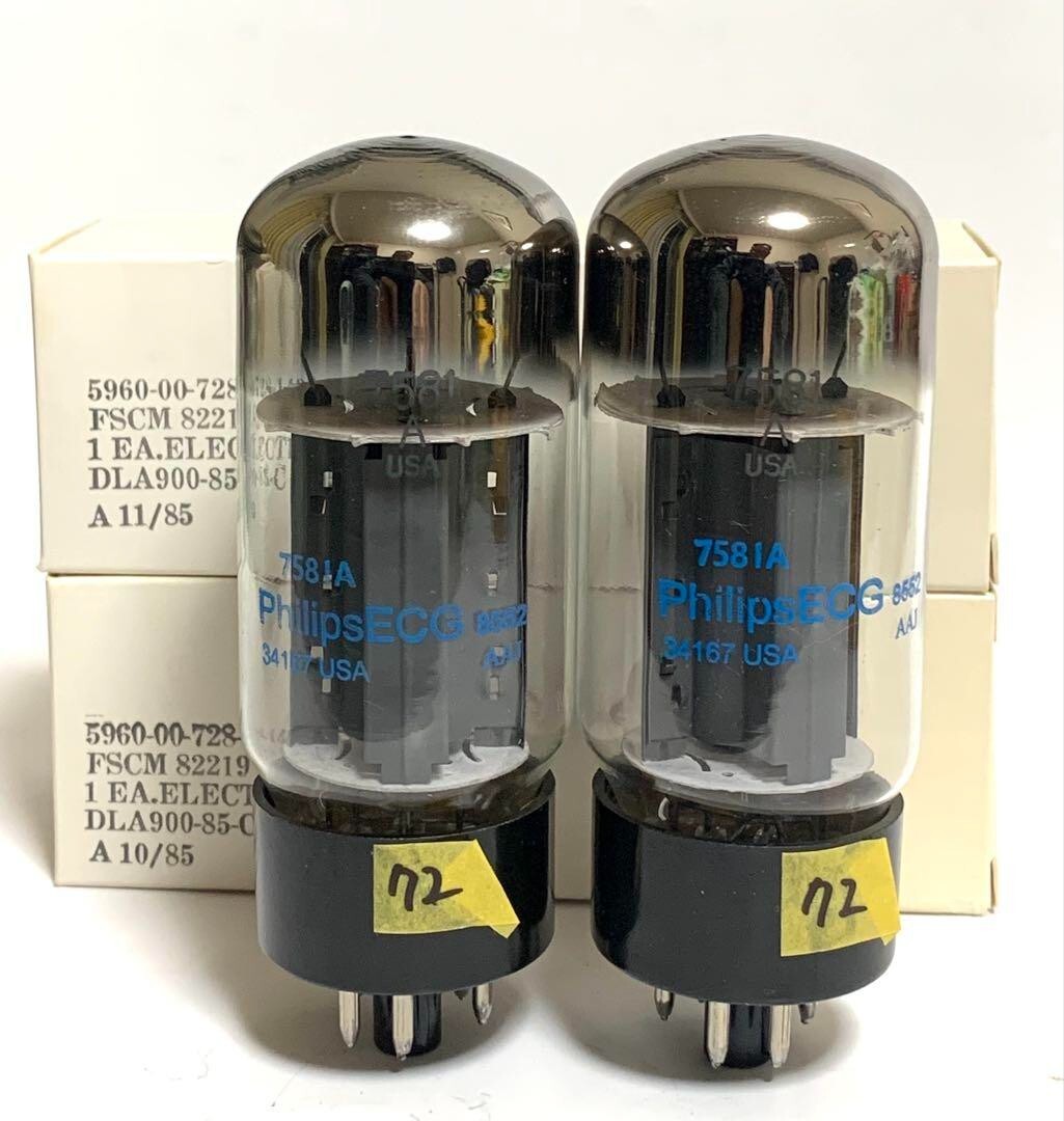 Used Matched Pair 7581A / PhilipsECG 6L6GC Equivalent Power