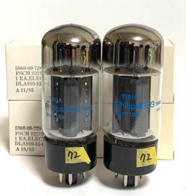 7581A/PhilipsECG 6L6GC同等管Matched pair Used Matched Pair 7581A / PhilipsECG 6L6GC Equivalent Power