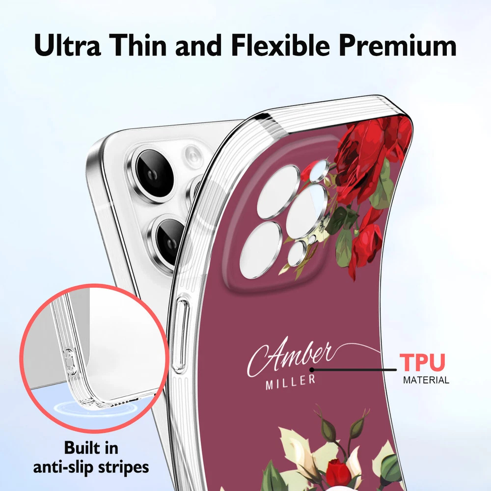 Floral TPU Phone Case for iPhone 15 16 Plus 14 13 12 11 XS Pro Max