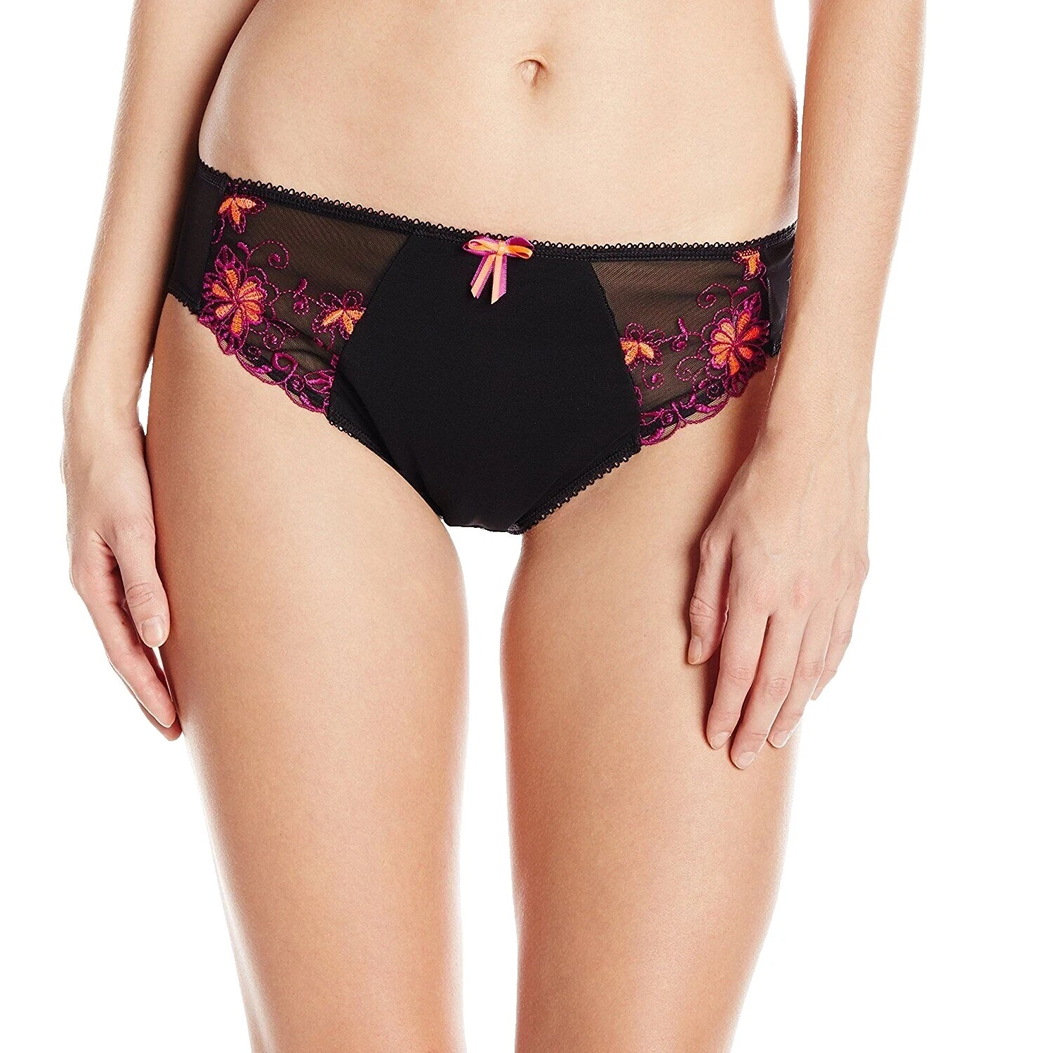 Bragas Elomi negro Floral para De mujer