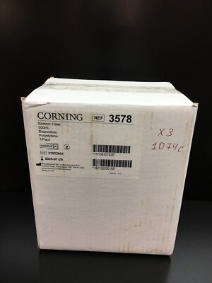 Corning REF 3578 500mL Disposable Spinner Flask Vent Cap Lot 3 PCS