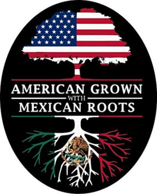 2 Pcs American Grown with Mexican Roots, 3 Inches | Mexican American Stickers Pa