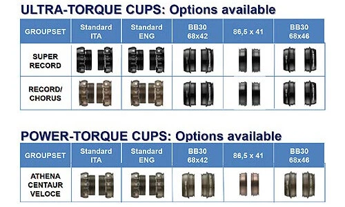 NEW Campagnolo Power-Torque BB30 Bottom Bracket Cups Fits Veloce Centaur 68x42mm - Image 2 of 3