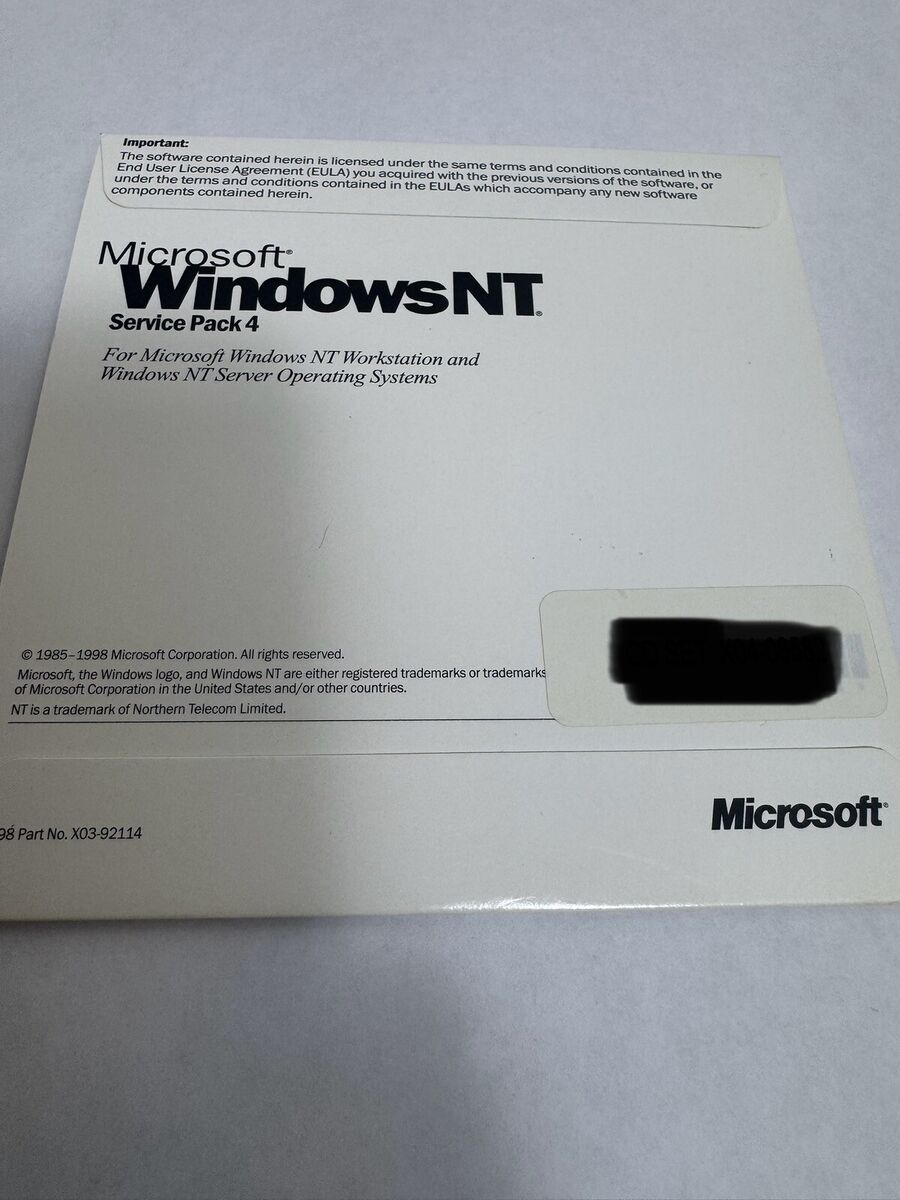 Microsoft Windows NT Service Pack 4 For Workstation/Server Microsoft Windows NT Service Pack 4 For Workstation/Server