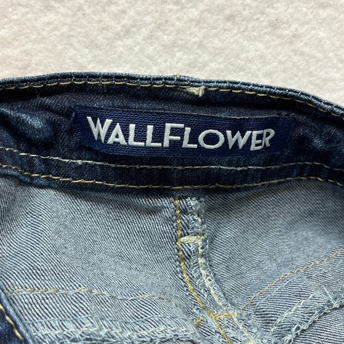 Wallflower Overall Denim Shorts Juniors M - Dark Wash Stretch Denim - Picture 11 of 12