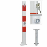 Absperrpfosten Klappbar 70X70 Mm Weiß Rot Profilzy. Dreikant Zum Einbetonieren