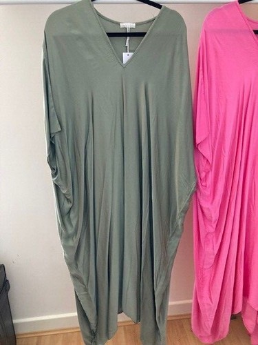 NUOVO ABITO IN CAFTANO BILLI OVERSIZE IN SETA COVER UP TAGLIA UNICA 12 - 16 - Foto 4 di 8
