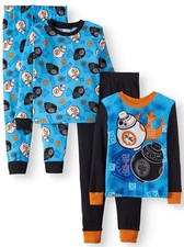 Lego Star Wars BB-8 4 PC Long Sleeve Tight Fit Cotton Pajama Set Boy Size 8 10