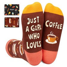 Coffee Socks for Women Girls - Funny Crazy Drinking Lover Gifts Coffee Stocki...