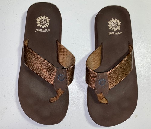yellow box flip flops size 9