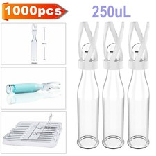 1000pcs Glass Micro-Insert Tube 250µL+Plastic Springs for 2ml Sample Vial 9-425