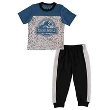 Jurassic World  2-Piece Short Sleeve T  Jogger Set in Blue/Multi 3T NWT