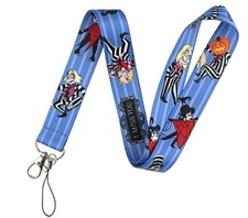 Beetlejuice Characters Blue ID Holder Lanyard Keychain