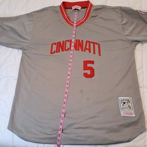 Vintage Johnny Bench Cincinnati Reds #5 Jersey Sz 56 Mitchell & Ness - Picture 11 of 12