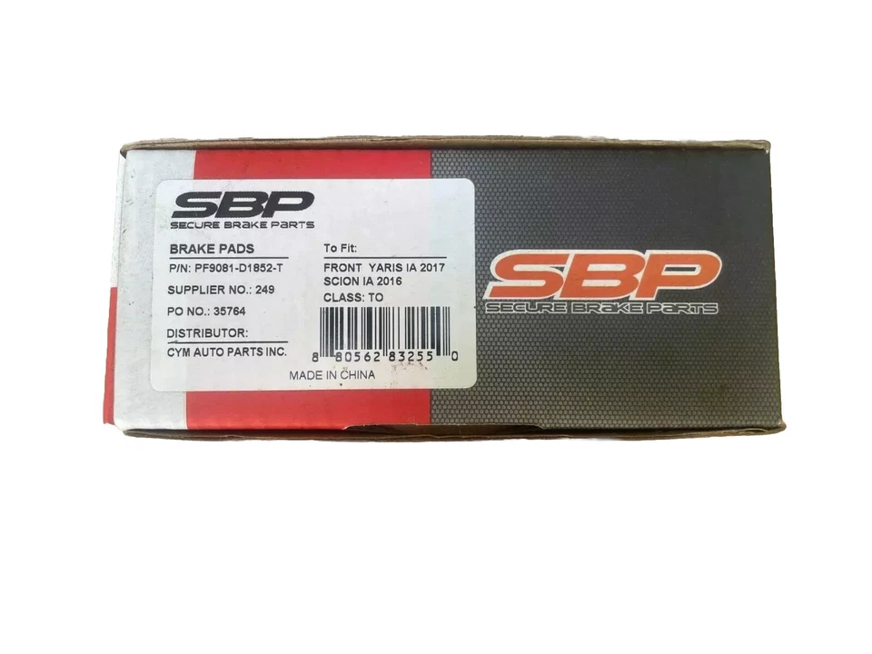 Juego de pastillas de freno de disco-SBP D1852 metálico Scion IA Toyota Yaris IA Mazda 2 Foto 3 de 4