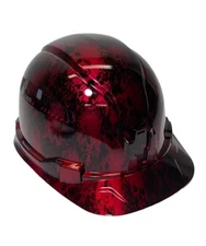 Custom Kandy Red Flaming Skulls HydroDipped Klein Tools CapStyle Hardhat vented