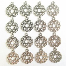 16Pcs 18x14x1mm Tibetan Silver Hollow Flower Star Pendant Bead PJ3447