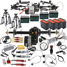 Front+Rear Axle Kit Differential Motor Tie Rod Tire for Mower ATV 4 Wheeler Golf