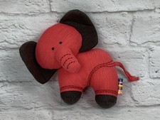 Mamas  Papas Pink 6" Pink Elephant Plush Chime Baby Rattle Toy