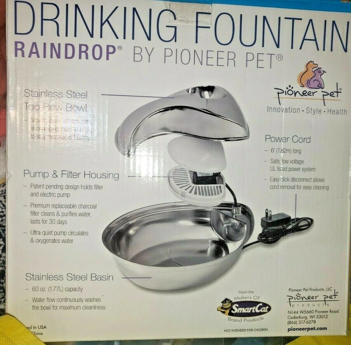 Pioneer Pet Raindrop Stainless Steel Drinking Fountain eBay