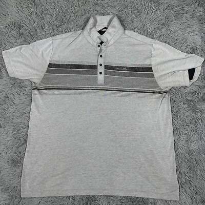 Travis Mathew Adult Shirt XXL Gray Black Golf Polo Performance Pullover Mens