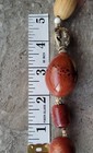 DESIGNER FALL BEADED NECKLACE LUCITE WOOD CHUNKY GLASS AMBER ORANGE BROWN BEADS  — photo 5