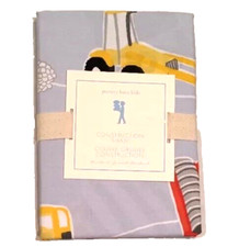 Pottery Barn Kids Pillowcase Construction Sham Standard Blue Boys Truck Bed NEW
