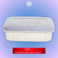 Image of Clear Plastic White Lid Container Storage Box Airtight Kitchen Food Freezer Tub