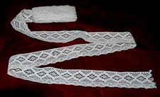 Pizzo merletto • Bordo •Filo di Lino 5 metri x 5,5 cm•Colore Ecrù