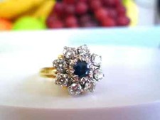 1.30CT Round Cut Lab-Created Sapphire Cluster Wedding Ring 14K White Gold Plated