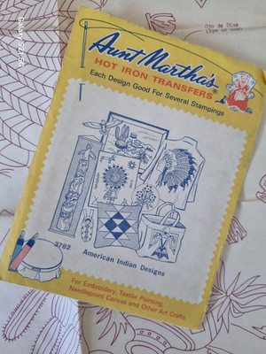 3782 Tante Martha Stickerei Hot Iron Transfer Indianer Designs UNCUT Nähen