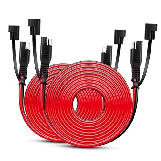  2PCS 12FT SAE to SAE Extension Cable 16AWG 2 Pin 2Pcs 12FT SAE Extension Cable